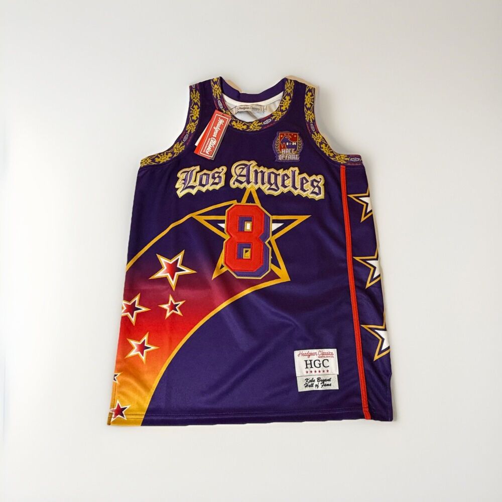 NWT Headgear Classics Kobe Bryant Tribute Jersey Lakers #8 Front #24 Back XS